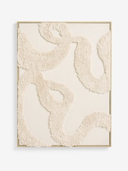 Natural Fabric Boucle Abstract Framed Wall Art - Image 7 of 7