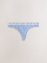 Print/Plain Thong Logo Knickers 4 Pack - Image 2 of 7