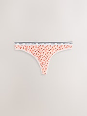 Print/Plain Thong Logo Knickers 4 Pack - Image 4 of 7