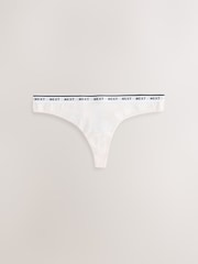 Print/Plain Thong Logo Knickers 4 Pack - Image 5 of 7