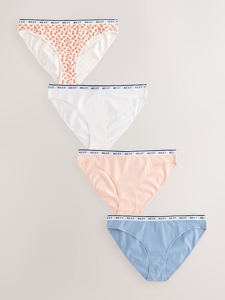 Ditsy Floral High Leg Logo Knickers 4 Pack - Image 1 of 7