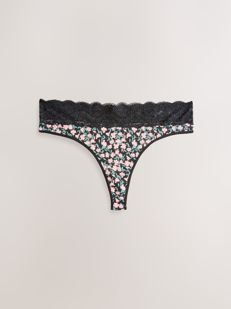 Pois imprimés - Culotte en coton et dentelle 7 Pack - Image 2 of 10