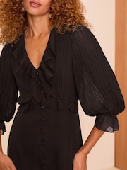 Vestido midi Love & Roses plissado com babados - Imagem 2 de 4