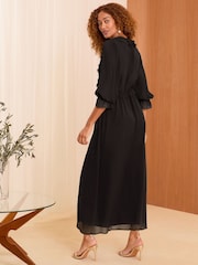 Vestido midi Love & Roses plissado com babados - Imagem 4 de 4
