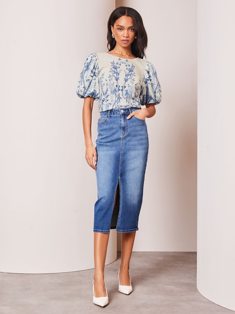 Weiß - Lipsy Bluse mit Puffärmeln und Print - Bild 4 von 4 Weiß - Lipsy Bluse mit Puffärmeln und Print - Bild 4 von 4