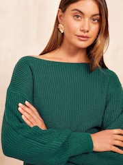 Friends Like These Green Off The Shoulder Jumper - Image 2 of 4