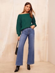Friends Like These Green Off The Shoulder Jumper - Image 3 of 4