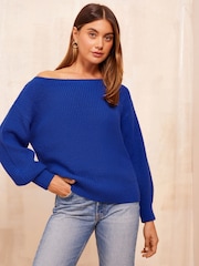 Friends Like These Blue Off The Shoulder Jumper - Image 2 of 4