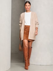 Lipsy Neutral Knitted Long Sleeve Longline Cardigan - Image 3 of 4