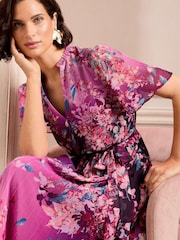 Love & Roses – plissiertes Midikleid mit V-Ausschnitt - Bild 2 von 5