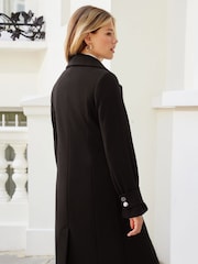 Friends Like These Black Longline Tailored Smart Coat - Image 2 of 5
