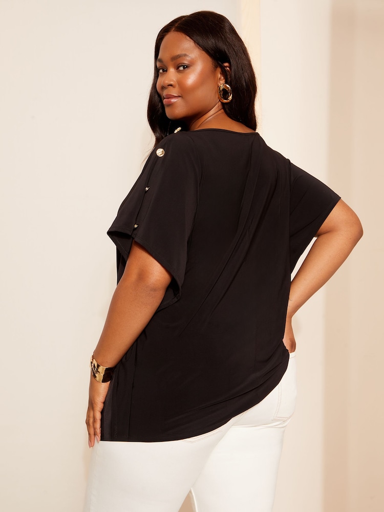 Curves Like These Jersey Cape Blouse - Imagem 4 de 4