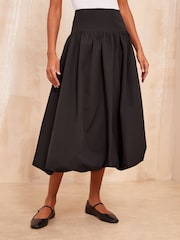 Friends Like These Black Midi Bubble Hem Skirt - Image 1 of 4