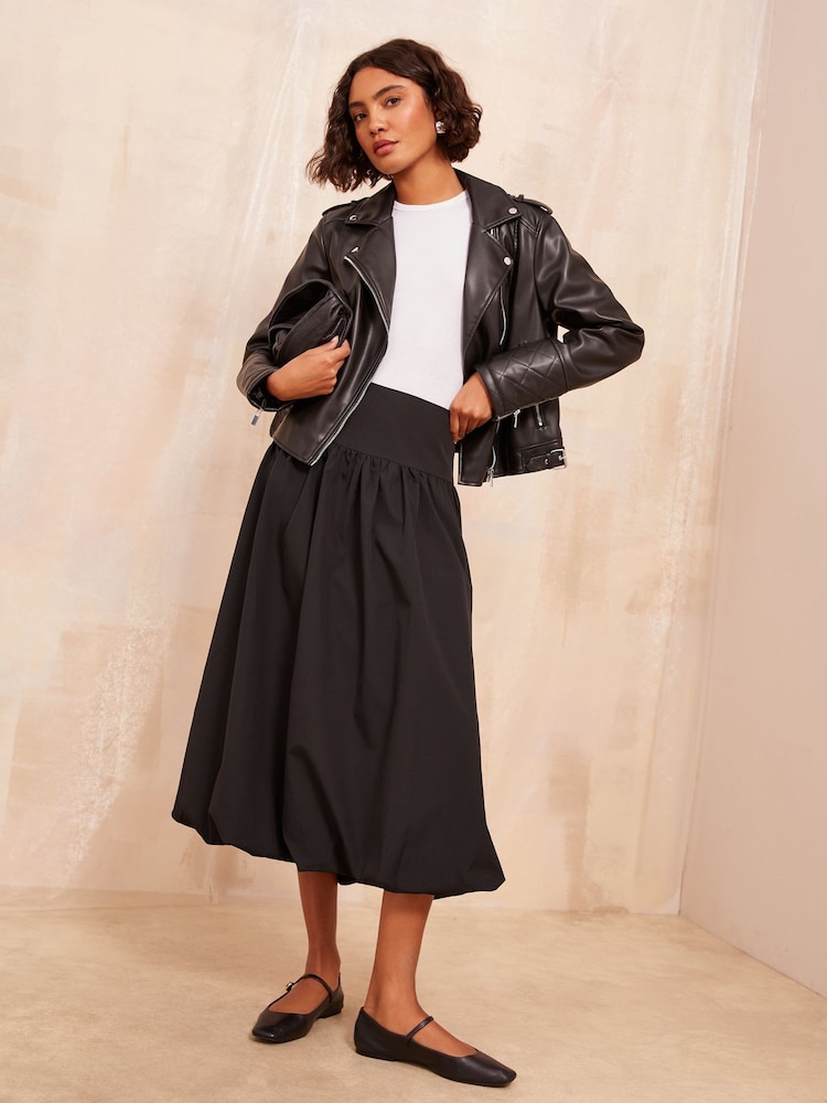 Friends Like These Black Midi Bubble Hem Skirt - Image 2 of 4