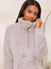 Lipsy Grey Oversized Cosy Jumper Pyjama Dress - Image 2 of 4