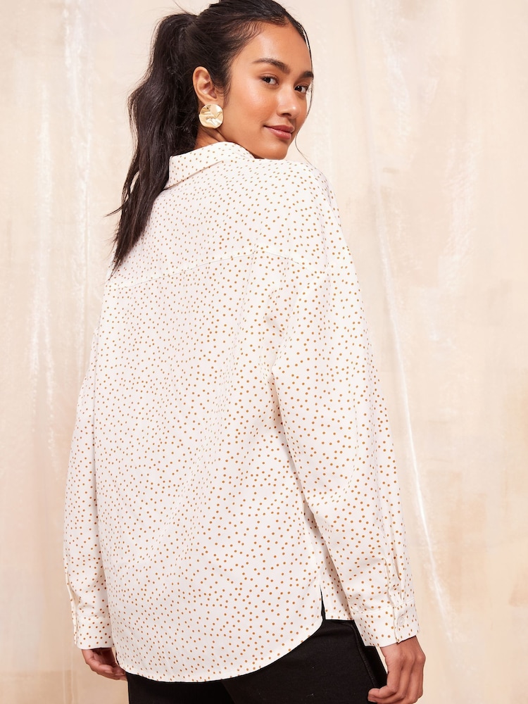 Friends Like These White Long Sleeve Satin Printed Shirt - Image 2 of 4