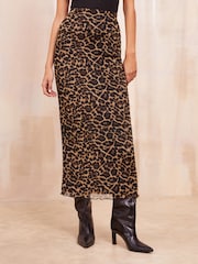 Friends Like These Animal Print Chiffon Bias Animal Print Maxi Skirt - Image 1 of 5