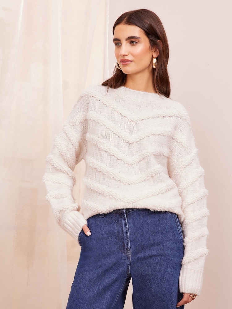 Friends Like These Cream Textured Jumper - Image 1 of 4
