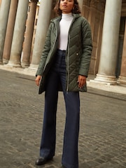 Friends Like These Green Mid Length Quilted Jacket - Image 2 of 4