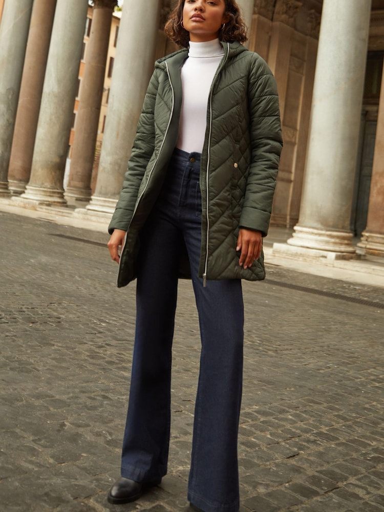 Friends Like These Green Mid Length Quilted Jacket - Image 2 of 4