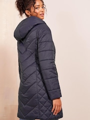 Friends Like These Blue Mid Length Quilted Jacket - Image 4 of 4