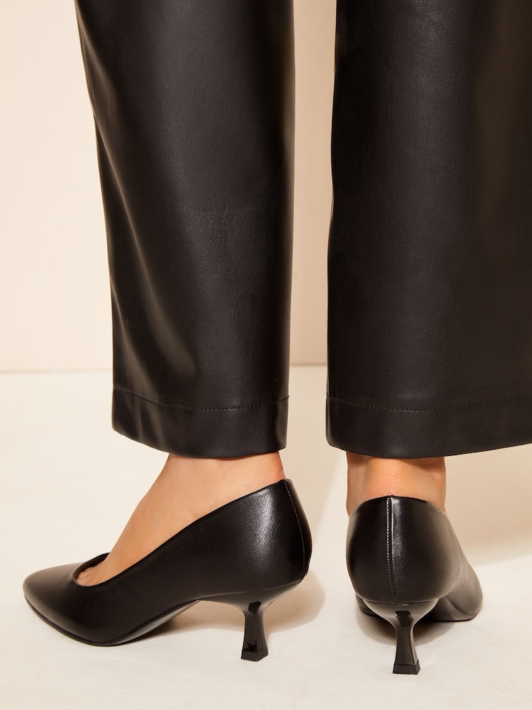 Friends Like These Black Standard Fit Standard Fit Comfort Pointed Toe Kitten Heel Courts - Image 4 of 4