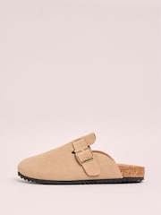 Friends Like These Stone Standard Fit Buckle Faux Suede Comfort Footbed Clogs - Image 5 of 5