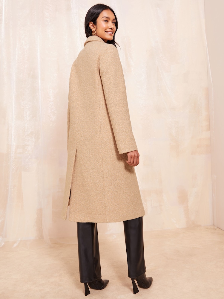 Friends Like These Brown Mid Length Boucle Coat - Image 4 of 4