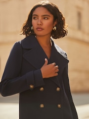 Friends Like These Blue Double Breasted Peacoat - Image 3 of 5