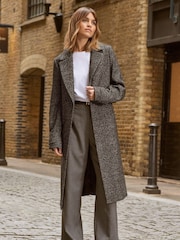 Friends Like These Black/White Longline Tailored Smart Coat - Image 1 of 4