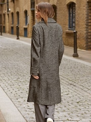 Friends Like These Black/White Longline Tailored Smart Coat - Image 2 of 4
