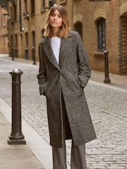 Friends Like These Black/White Longline Tailored Smart Coat - Image 4 of 4