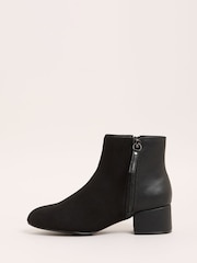 Friends Like These Zip Bajo Heel Ankle Faux Leather and Suede Boots - Imagen 5 de 5