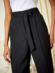 Friends Like These Black Wide Leg Textured Tailored Trousers - Image 3 of 4