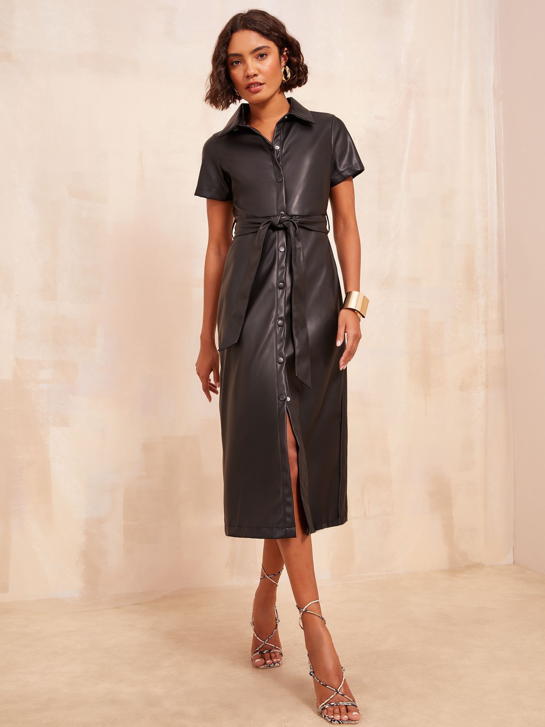 buy-friends-like-these-black-faux-leather-midi-shirt-dress-from-the