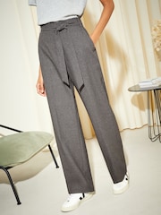 Friends Like These Grey Wide Leg Textured Tailored Trousers - Image 1 of 4