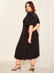 Curves Like These Black Jersey Asymmetric Midi Dress - Image 4 of 4
