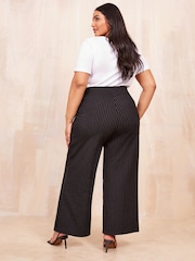 Curves Like These Grey Pinstripe Ponte Tailored Trousers - Image 4 of 4