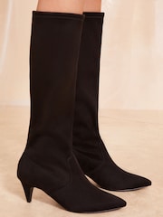 Friends Like These Kitten heel Knee Mid Faux suède Bottes - Image 2 of 4
