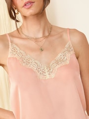 Friends Like These Pink Lace Trim Cami - Image 3 of 4