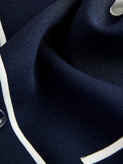 Navy Blue Smart Crew Neck Button Front Waistcoat - Image 7 of 8