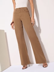 Friends Like These Brown Relaxed Wide Leg Jeans - Image 2 of 4