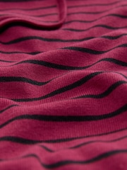 Red and Black Stripe Soft Touch Pocket Front Cardigan With Cotton - Image 7 of 8