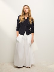 Blue Navy Soft Touch Pocket Front Cardigan With Cotton - Image 2 of 7