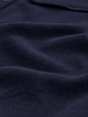 Blue Navy Soft Touch Pocket Front Cardigan With Cotton - Image 5 of 7