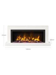 Be Modern White Micro Marble Impero Wall Mounted 57inch Electric Fire - Image 4 of 5
