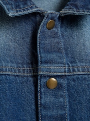 River Island Blue Boys 100% Cotton Denim Shacket T-Shirt Set - Image 5 of 5