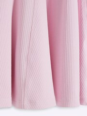 River Island Pink Girls Ribbed Cherry Zip 100% Cotton Dress - Image 4 of 4