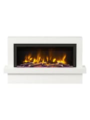 Be Modern White Micro Marble Impero Complete 48inch Electric Fireplace - Image 2 of 4