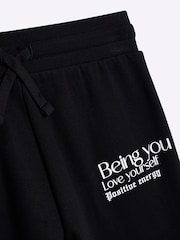 River Island Black Girls Half Zip Bow 100% Cotton Sweat Set - Image 4 of 5